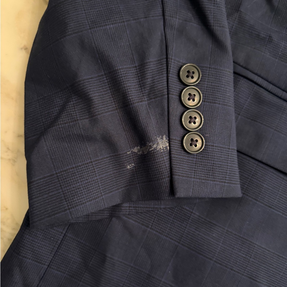 NWT Van Heusen Classic Navy Blazer Windowpane Plaid Men’s Sz 46L - Picture 5 of 9